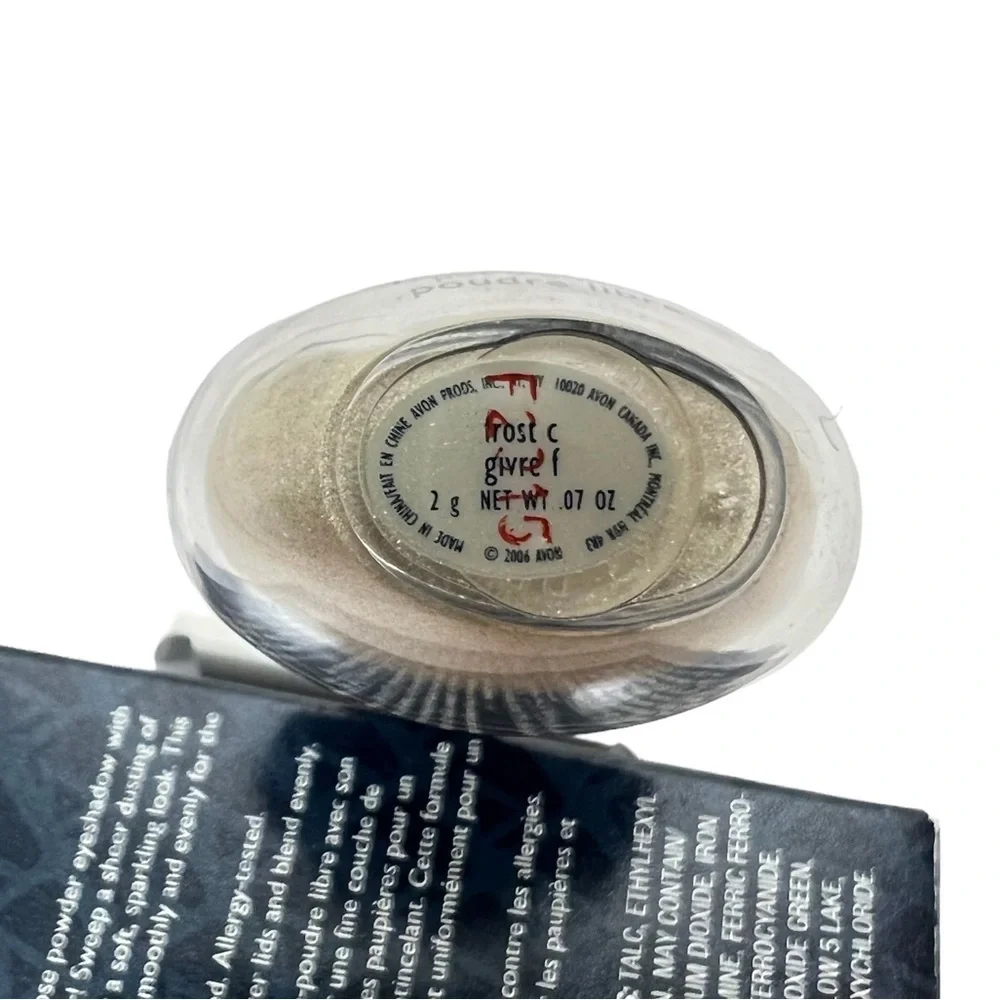 AVON Loose Powder Eyeshadow Pot Shade Frost Shimmer Silver White